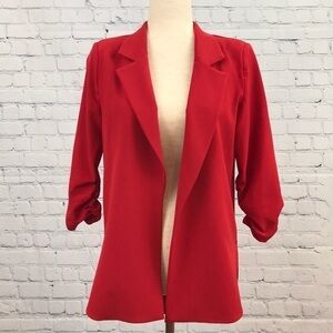 HARLOWE & GRAHAM Red Hi Lo Blazer Jacket sz XS
